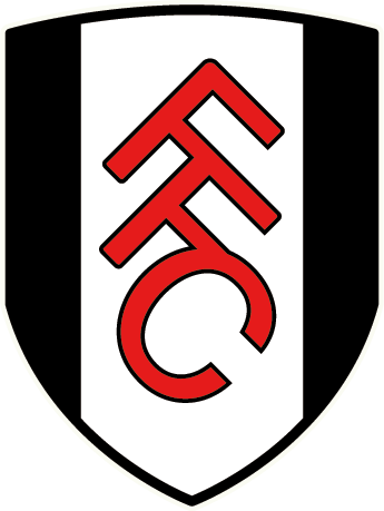 Shield-shaped logo with red and white design on a black background