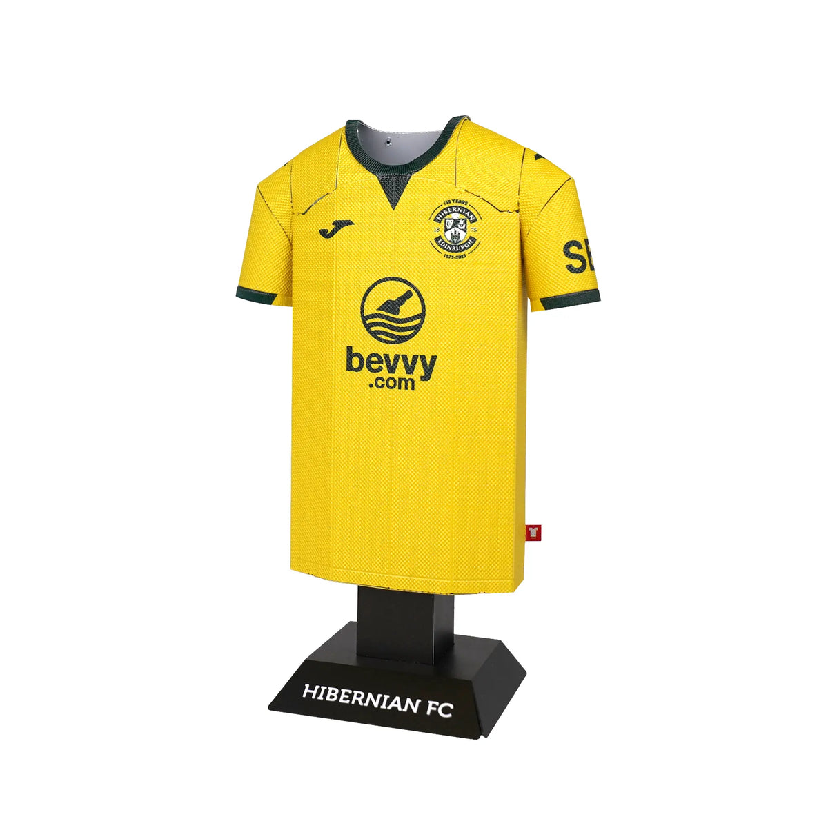 Yellow sports jersey with branding on a white background