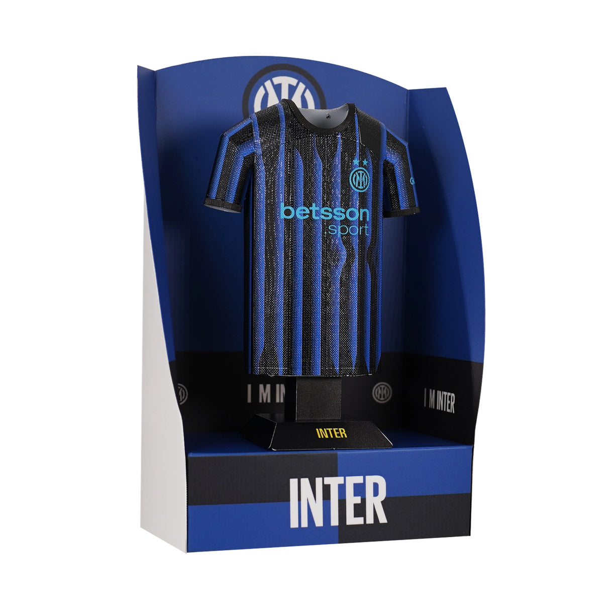 Futbol shirt packaging with Inter Milan branding on a white background