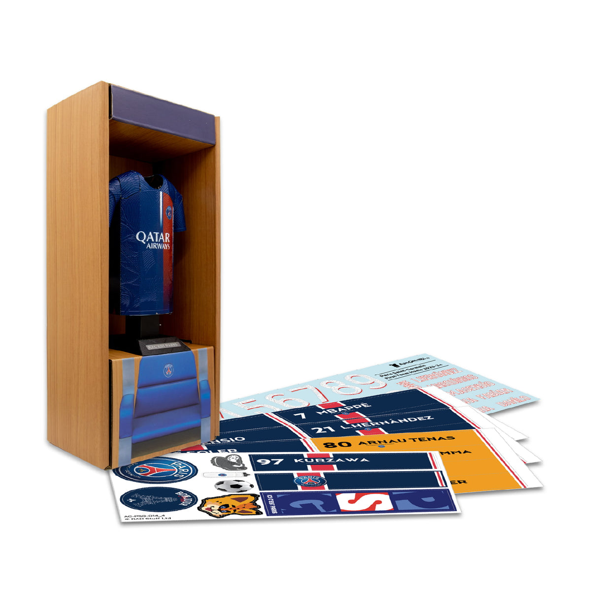 psg home jersey in locker display