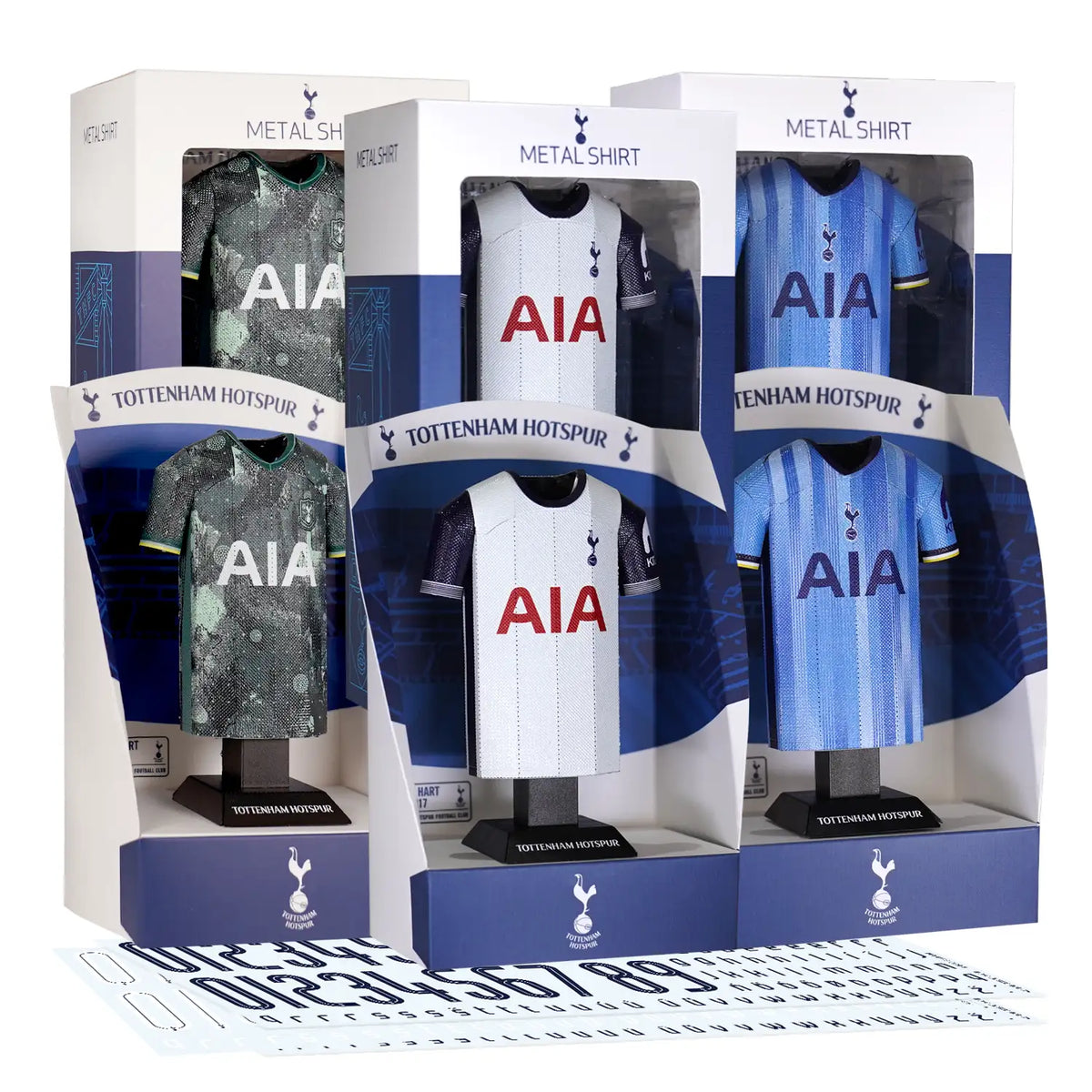 Tottenham Hotspur football shirts in packaging with AIA logo