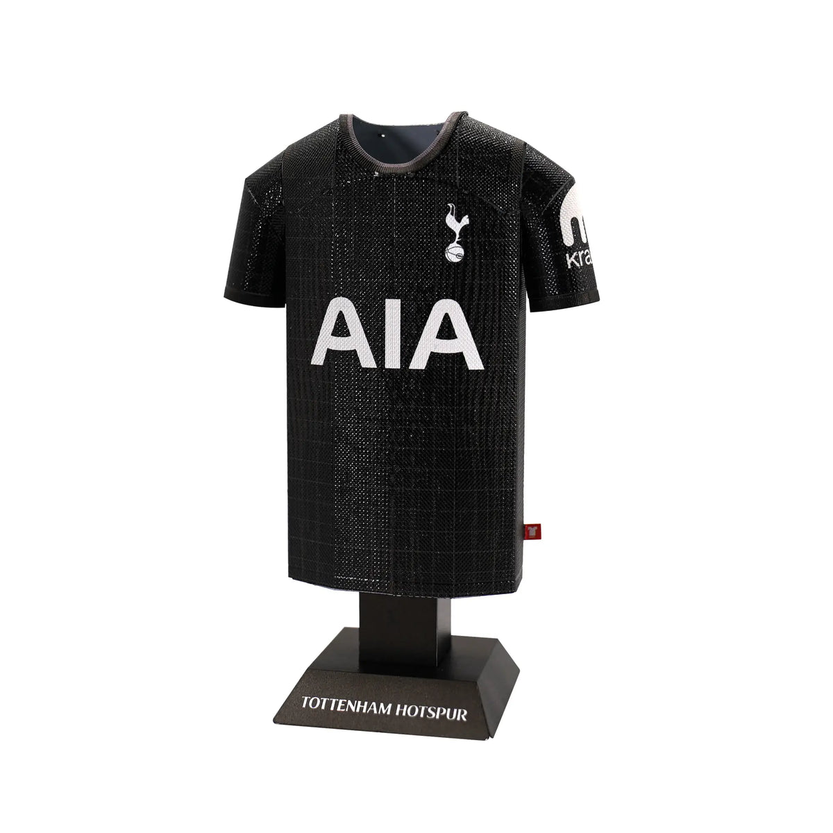 Black Tottenham Hotspur football jersey on a mannequin with AIA logo