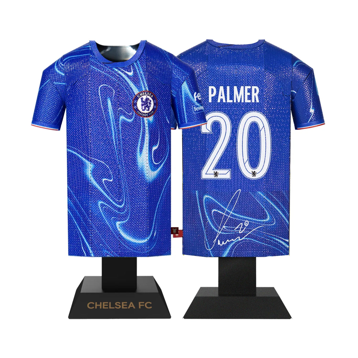 Cole Palmer Chelsea Collectible with signature and cole palmer 20 on the back.