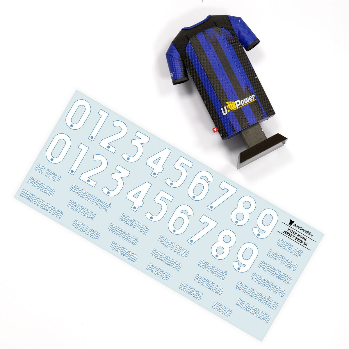 Inter Milan home shirt decal sheet 