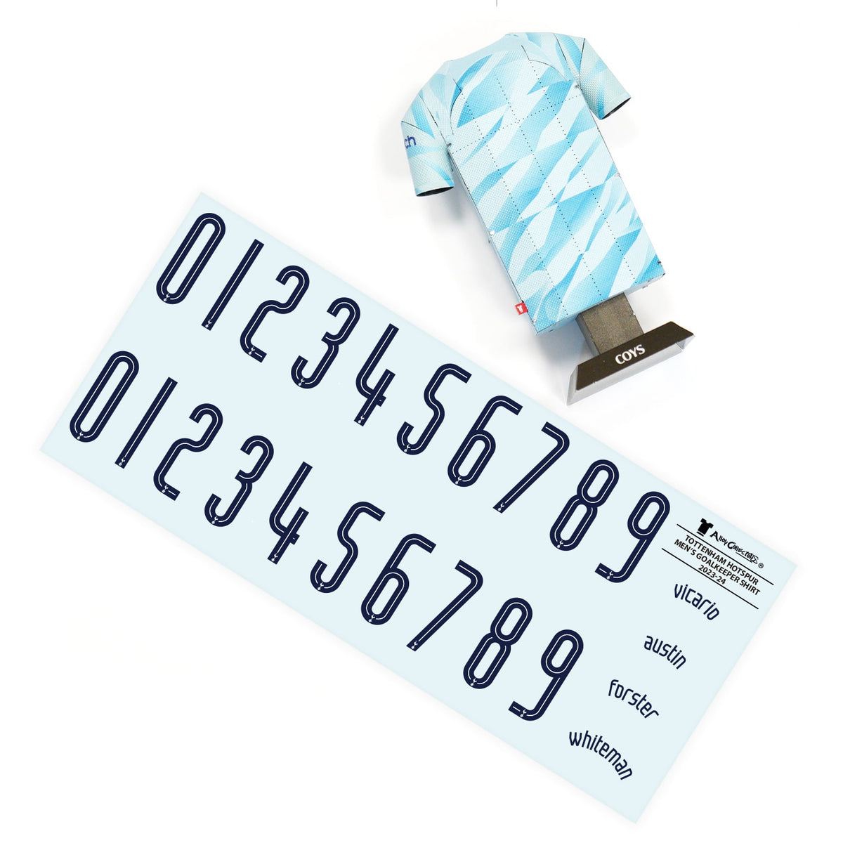 Tottenham goalkeeper shirt decal sheet