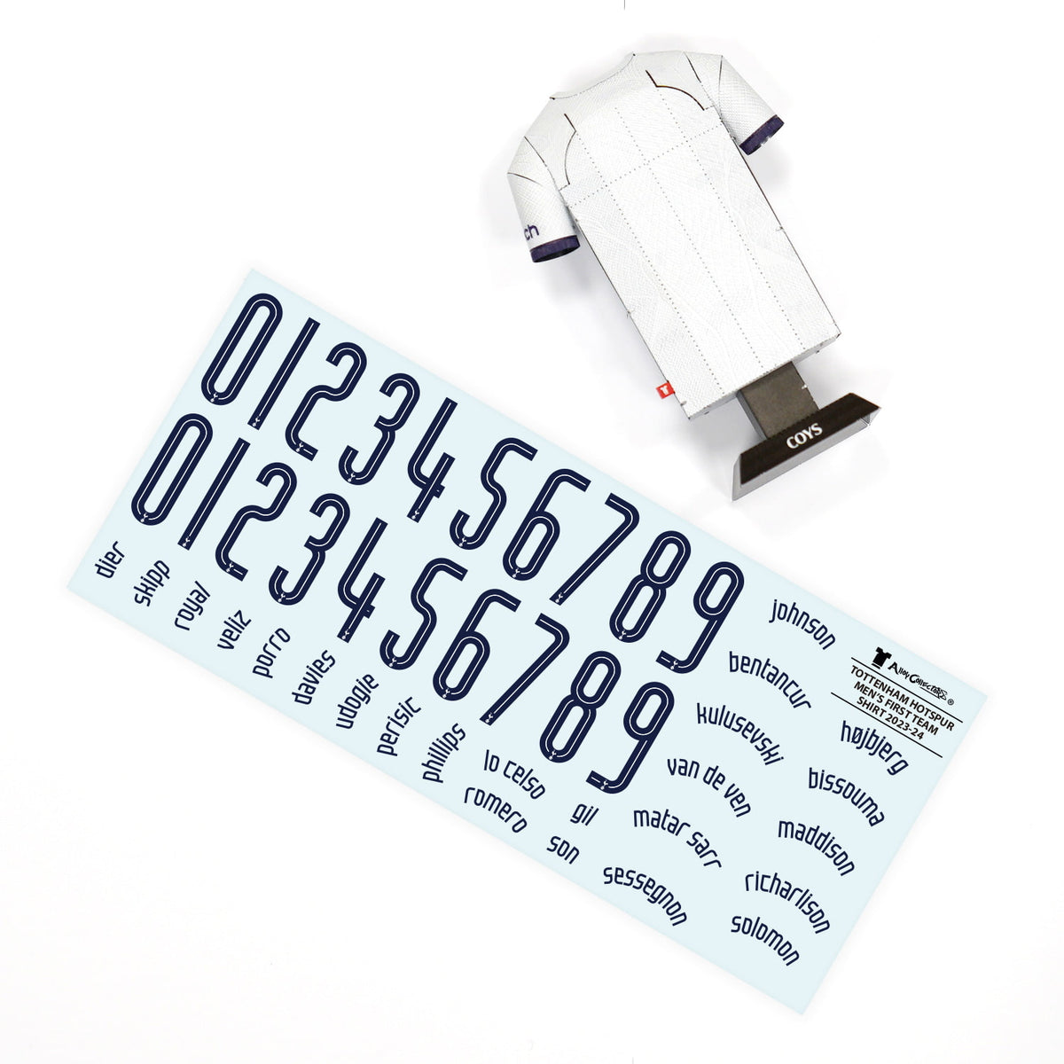 Tottenham home kit decal sheet